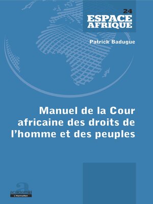 cover image of Manuel de la Cour africaine des droits de l'homme et des peuples